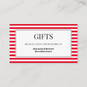 Gerahmte Geschenkkarte mit roten/weißen Streifen Begleitkarte (Vorderseite)