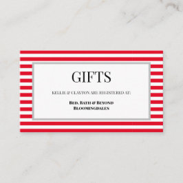 Gerahmte Geschenkkarte mit roten/weißen Streifen Begleitkarte