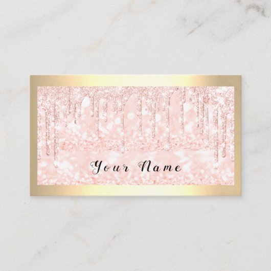 Gerahmte Glitzer Tropfen Makeup Artist Rose Lashes Visitenkarte (Vorderseite)