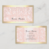 Gerahmte Glitzer Tropfen Makeup Artist Rose Lashes Visitenkarte (Vorne/Hinten)