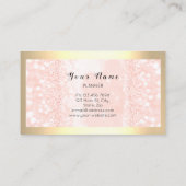 Gerahmte Glitzer Tropfen Makeup Artist Rose Lashes Visitenkarte (Rückseite)