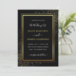 Gerahmte Gold- und Black-Wedding-Vorlage