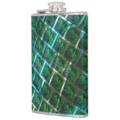 "gerahmte graue Augen", Kratzer und blaues Gras Flachmann (Links)