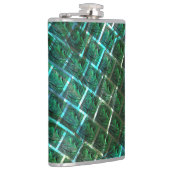 "gerahmte graue Augen", Kratzer und blaues Gras Flachmann (Rechts)