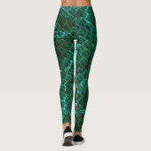 "gerahmte graue Augen", Kratzer und blaues Gras Leggings (Rückseite)