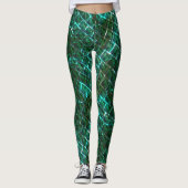 "gerahmte graue Augen", Kratzer und blaues Gras Leggings (Vorderseite)