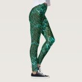 "gerahmte graue Augen", Kratzer und blaues Gras Leggings (Rechts)