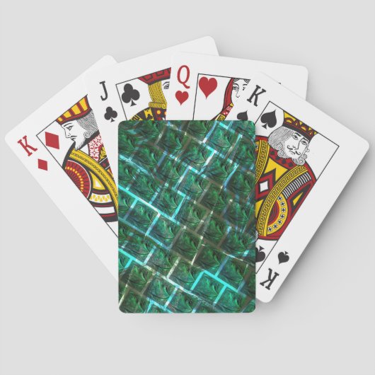 "gerahmte graue Augen", Kratzer und blaues Gras Spielkarten (Rückseite)