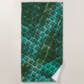 "gerahmte graue Augen", Kratzer und blaues Gras Strandtuch (Vorderseite)