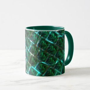 "gerahmte graue Augen", Kratzer und blaues Gras Tasse