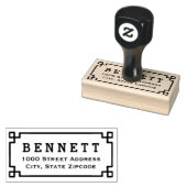 Gerahmte griechische Rücksendeadresse Gummistempel (Stempel)