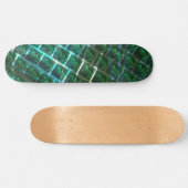 "gerahmte gröne Augen", Kratzer und blaues Gitter Skateboard (Horizontal)