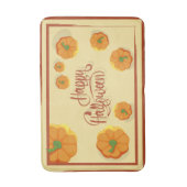 Gerahmte Grußkarte Happy Halloween Typografie Badematte (Vorderseite Vertikal)