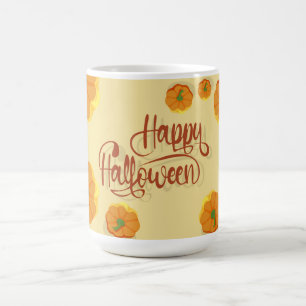 Gerahmte Grußkarte Happy Halloween Typografie C Kaffeetasse