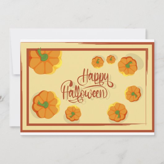 Gerahmte Grußkarte Happy Halloween Typografie Dankeskarte (Vorderseite)