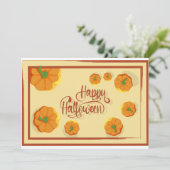 Gerahmte Grußkarte Happy Halloween Typografie Dankeskarte (Stehend Vorderseite)