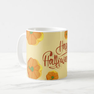 Gerahmte Grußkarte Happy Halloween Typografie Kaffeetasse