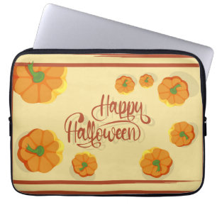 Gerahmte Grußkarte Happy Halloween Typografie Laptopschutzhülle