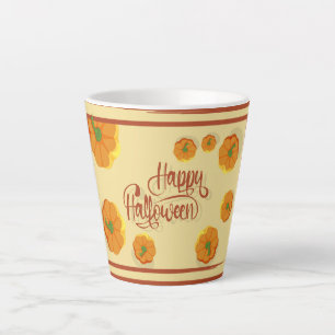 Gerahmte Grußkarte Happy Halloween Typografie Milchtasse