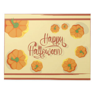 Gerahmte Grußkarte Happy Halloween Typografie Notizblock