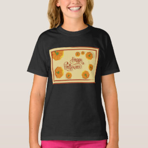 Gerahmte Grußkarte Happy Halloween Typografie T- T-Shirt