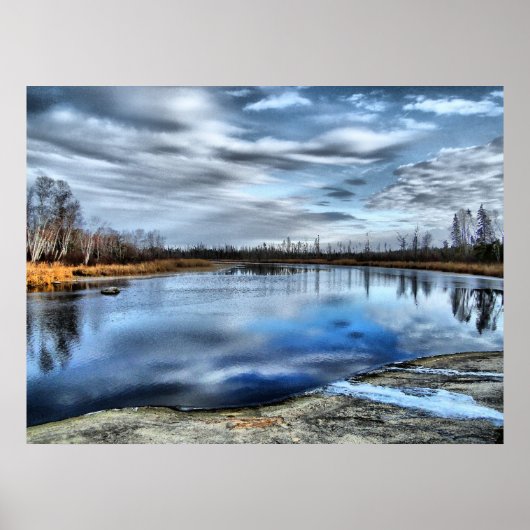 Gerahmte Herbstreflektionen Poster (Vorne)