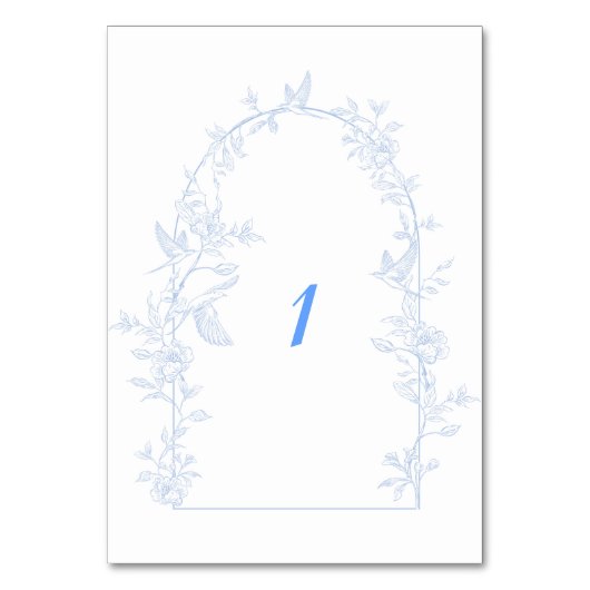 Gerahmte Hochzeit mit Blumen Tischnummer (Vorderseite)