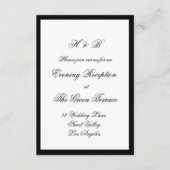 Gerahmte Hochzeit mit Script Black & White Begleitkarte (Vorderseite)