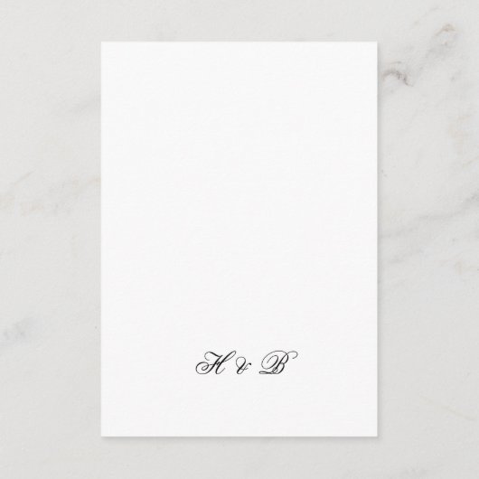 Gerahmte Hochzeit mit Script Black & White Begleitkarte (Rückseite)