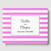 Gerahmte Hochzeit zwischen Rosa und Weiß Gästebuch (Vorderseite)