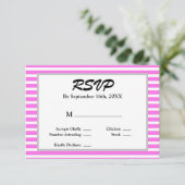 Gerahmte Hochzeit zwischen Rosa und Weiß RSVP Karte (Stehend Vorderseite)