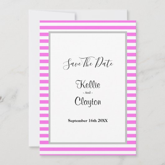 Gerahmte Hochzeit zwischen Rosa und Weiß Save The Date (Vorderseite)