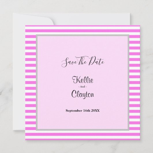 Gerahmte Hochzeit zwischen Rosa und Weiß Save The Date (Vorderseite)