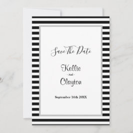 Gerahmte Hochzeiten mit schwarzen/weißen Streifen  Save The Date