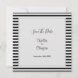 Gerahmte Hochzeiten mit schwarzen/weißen Streifen  Save The Date