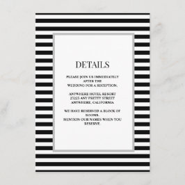 Gerahmte Hochzeitsdetails in Schwarz/Weiß Begleitkarte