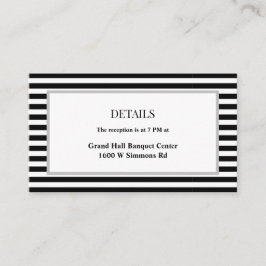 Gerahmte Hochzeitsdetails in Schwarz/Weiß Begleitkarte