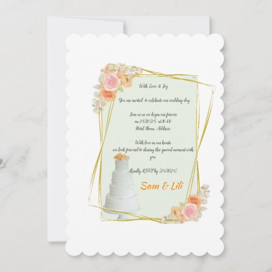 gerahmte Hochzeitseinladung Einladung (Vorderseite)