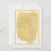 Gerahmte Hochzeitsfeier mit weißem Elfenbeingold Einladung (Rückseite)