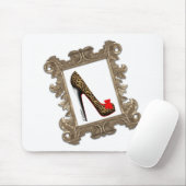 Gerahmte Leopard-Stilett-Pumpe Mousepad (Mit Mouse)