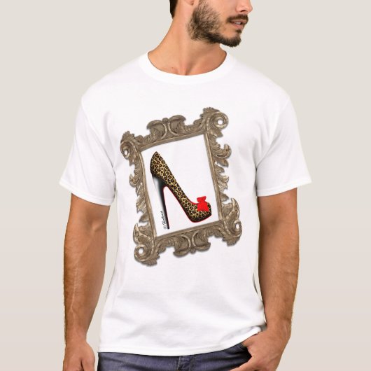 Gerahmte Leopard-Stilett-Pumpe T-Shirt (Vorderseite)