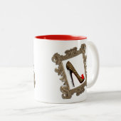 Gerahmte Leopard-Stiletto-Tasse mit hohem Absatz Zweifarbige Tasse (VorderseiteRechts)
