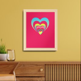 "Gerahmte Matte Print Wall Art - Farbiges Herz auf Poster