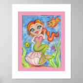 Gerahmte Meerjungfrau Mauer Kunst drucken Poster (Vorne)