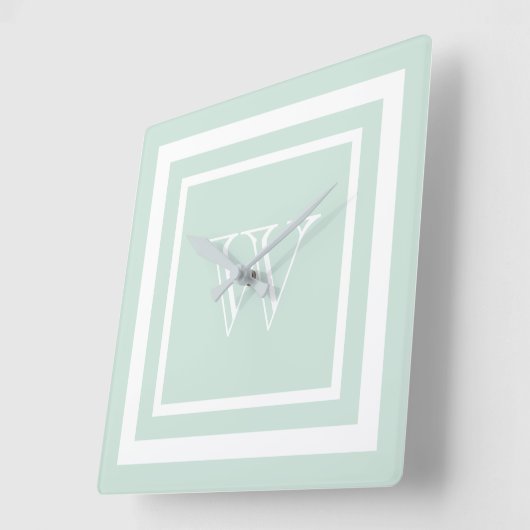 Gerahmte Monogramm Quadratische Wanduhr (Winkel)