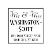 Gerahmte Mr. & Mrs. 2 Row-längere Namen Anschrift Gummistempel (Prägung)
