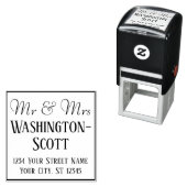 Gerahmte Mr. & Mrs. 2 Row-längere Namen Anschrift Permastempel (Beispiel)