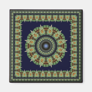 Gerahmte orientalisch-grüne Ornamente Magnet