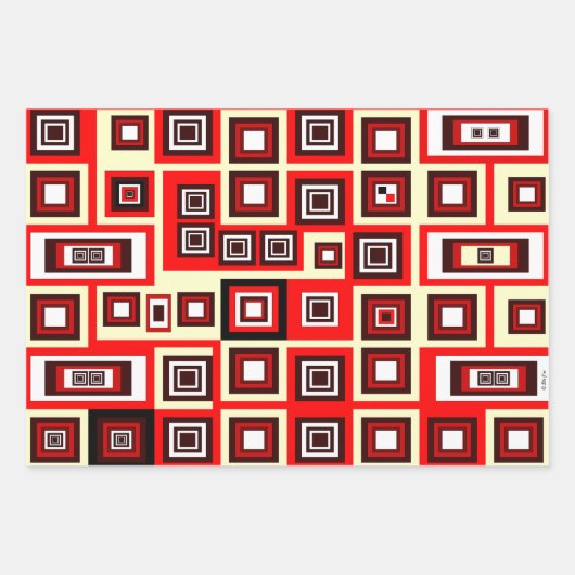 Gerahmte Papierblätter Geschenkpapier Set (Vorderseite)