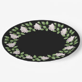 Gerahmte Papierplatte aus Weißrosen Pappteller (Schrägansicht)